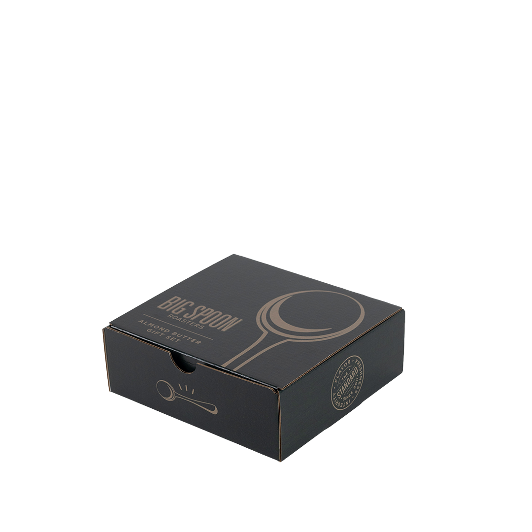 Black box with Big Spoon Roasters branding on a white background