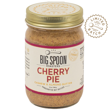 Jar of cherry pie nut butter