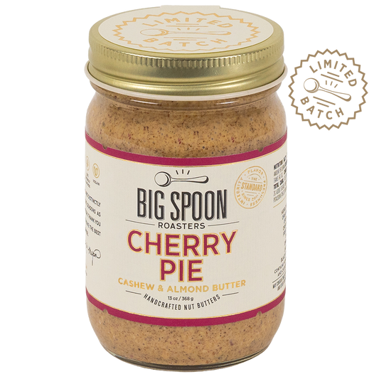 Jar of cherry pie nut butter
