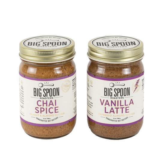 Two jars of Big Spoon Roasters nut butter