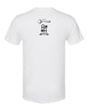 White t-shirt with black logo of Big Spoon Roasters and Harper's Home
