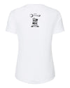 White t-shirt with black logo of Big Spoon Roasters and Harper's Home 