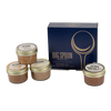 Big Spoon Roasters nut butter gift set with four jars and a box on a white background
