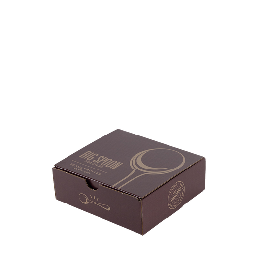 Box branded with Big Spoon Roasters branding