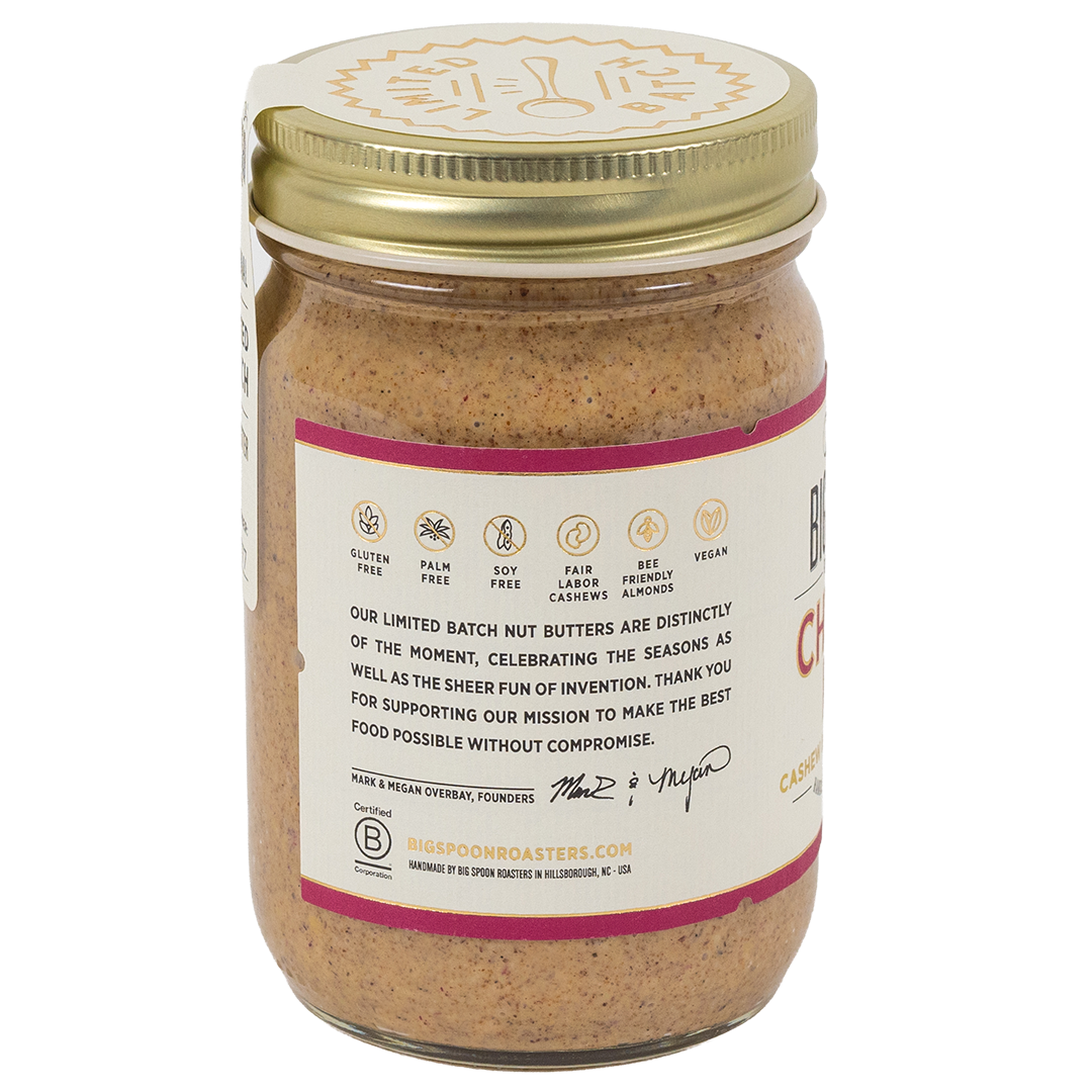 Jar of cherry pie nut butter